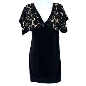 Vtg Y2K Kiwi Mini Dress Sz S Clubwear Bubble Hem Babydoll Festival Animal USA